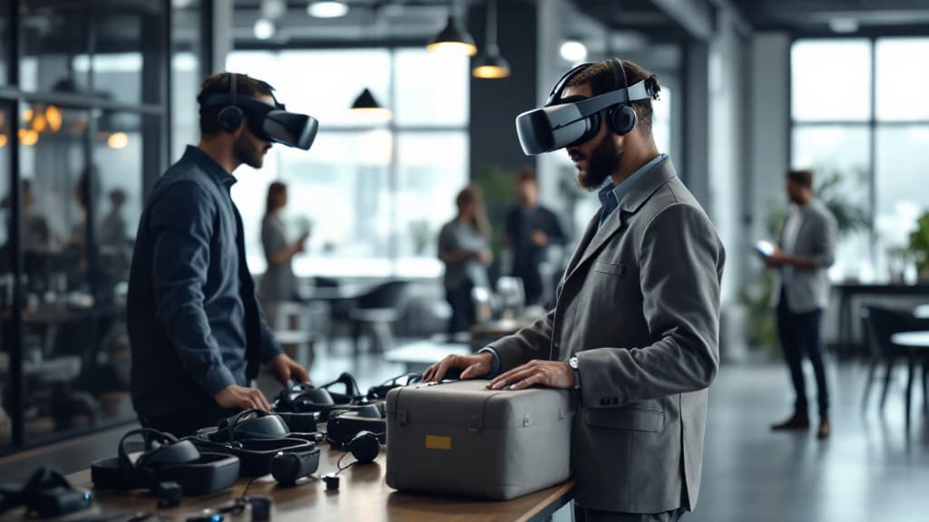 HoloFleet CRM dashboard showing device tracking and rental management for VR equipment